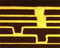 HDI 25 HDI: 2.5 + 12 + 2.5 with buried &mu;vias in 0.1mm cores